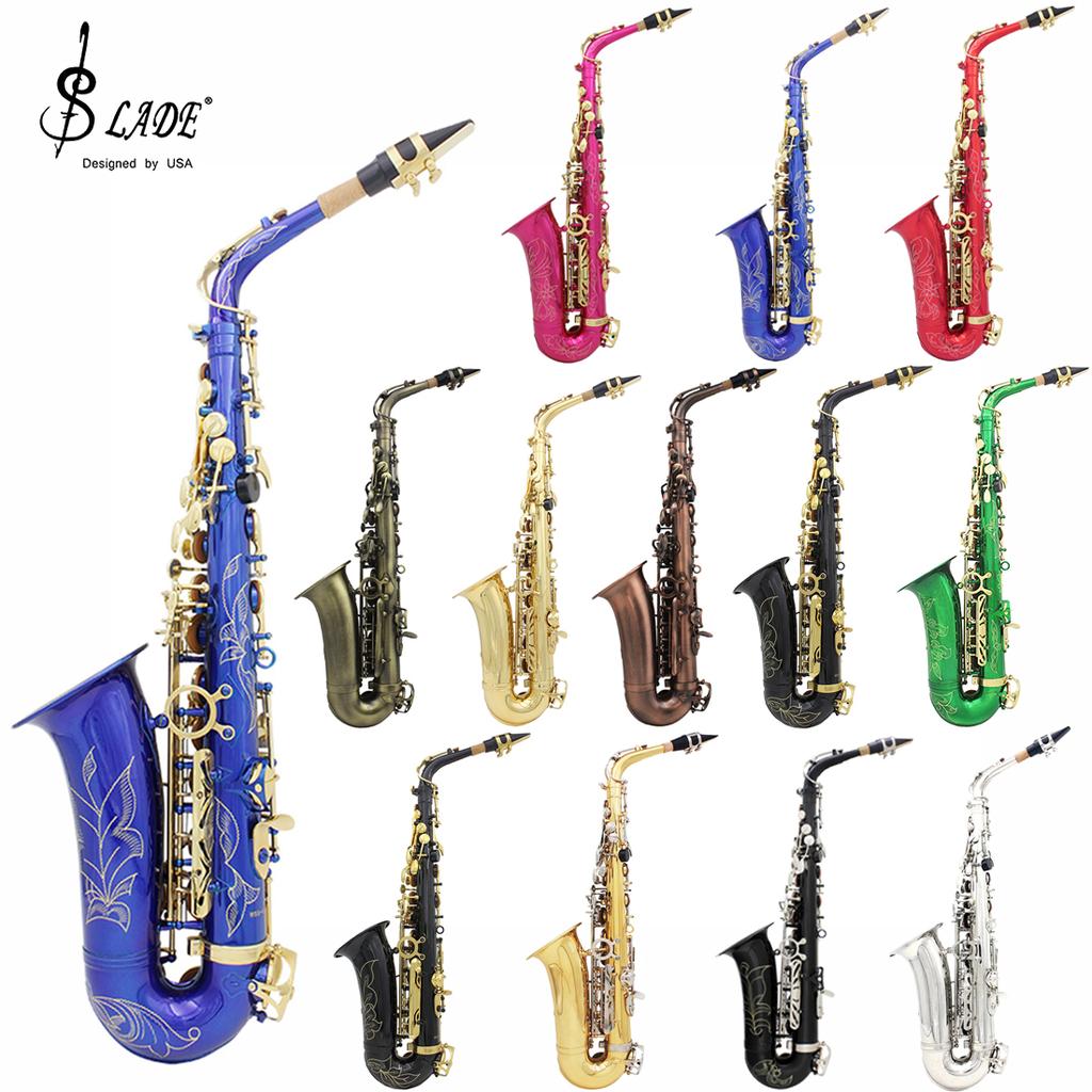 SLADE Eb Alto Saxophone Brass Body Saxophone Set Professional Woodwind Instruments With Case Reed Kit Sax for Beginner