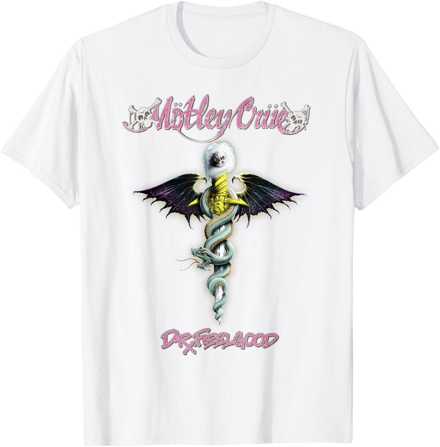 Mötley Crüe – Feelgood On White T-Shirt Mens Womens Tees Top 3XL