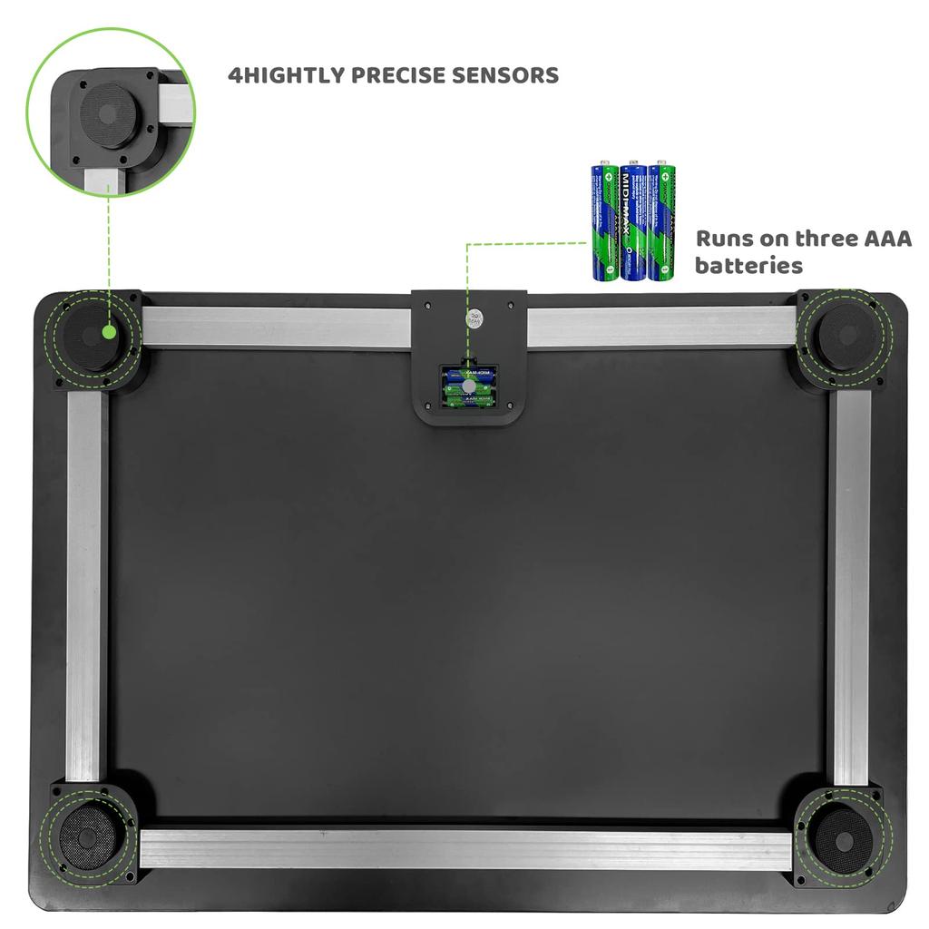 Large scale with maximum weight accuracy suitable for large dogs dog/animal 80x50cm, non-slip pad, 100kg, 10g, black,