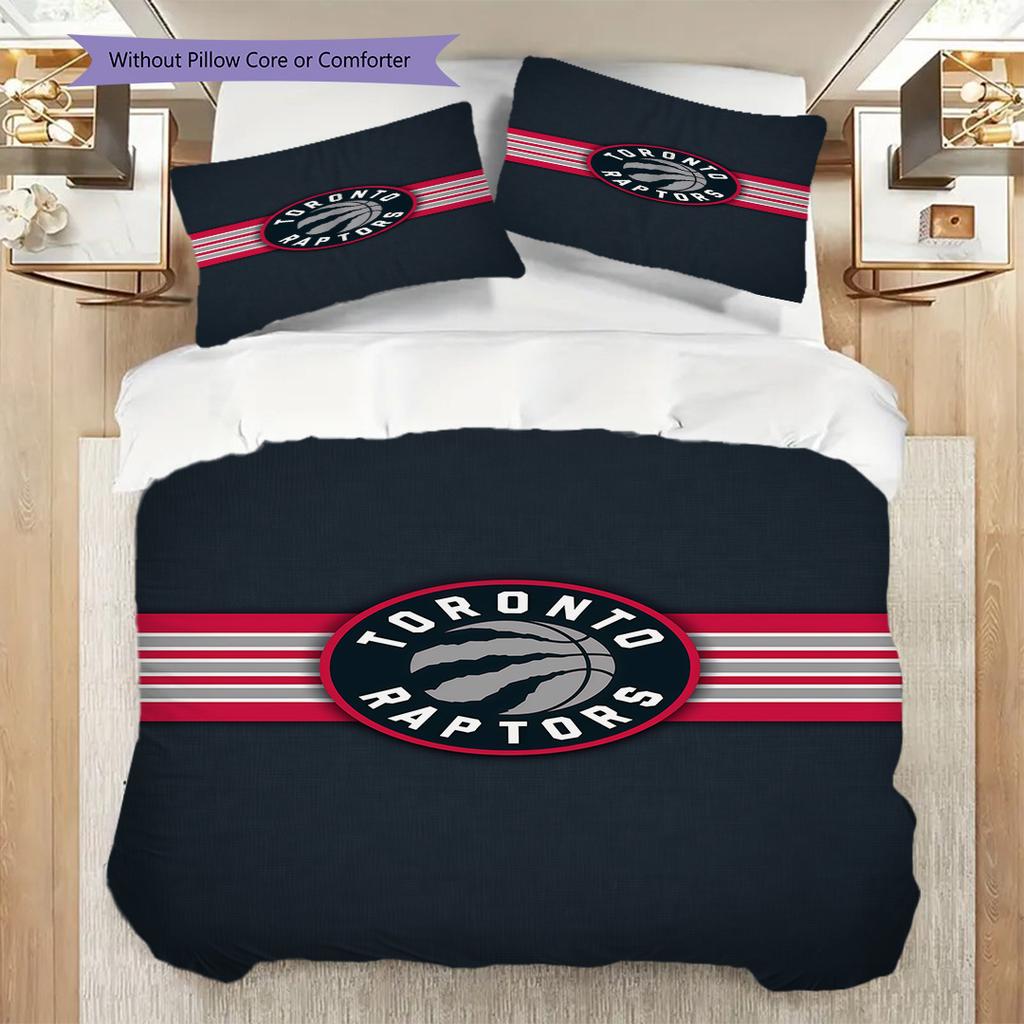 Emblema Pallacanestro Raptors Set da tre pezzi(1 * copripiumino + 2 * federa, senza nucleo)Set biancheria da letto Copripiumino e federa Morbido e confortevole