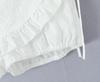 Lace Trim Bubble Sleeve Top & Skort Set - Women's Summer Two-Piece