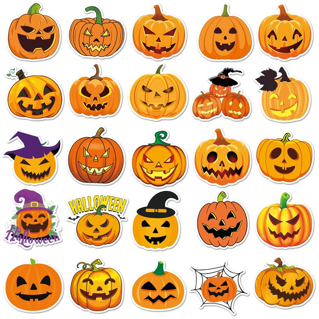 200 Halloween Journal Stickers: Ghost, Pumpkin, and Graffiti Designs for Suitcase & Laptop. Waterproof & Scary.