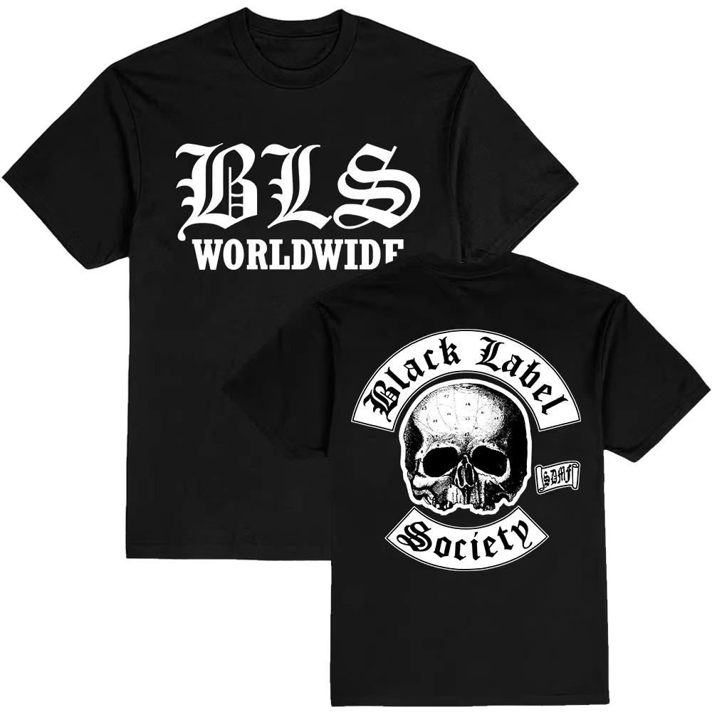 BLS Worldwide Tee Black Label Society Rockband T-Shirt Unisex Streetwear Hip HopHeavy Mental Herren Oberteil Kurzarm reine Baumwolle