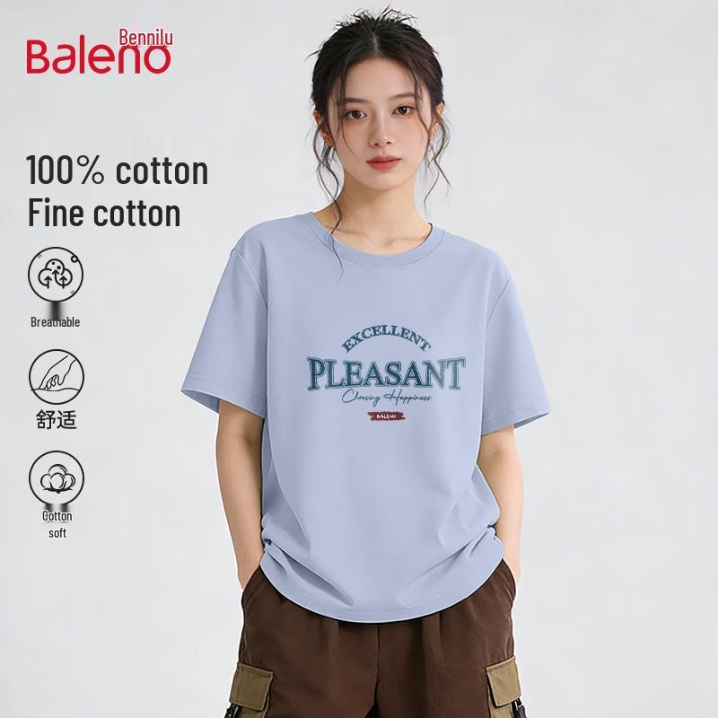 Baleno Women s Pure Cotton American High Street Loose Fit T-Shirt M