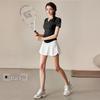 Yuebu Women's V-Neck Quick-Dry T-Shirt & Skirt Sports Set