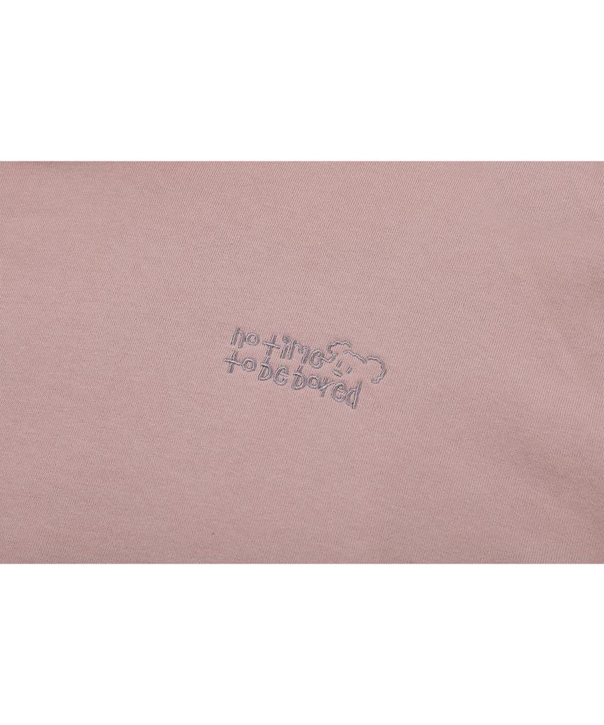 Fun Time Bear Embroidered Hoodie Indie Pink