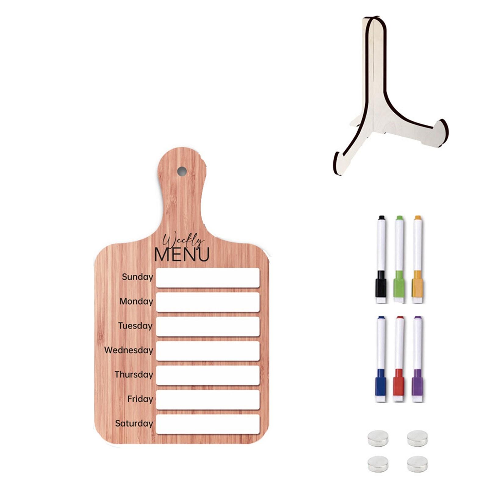 

Еженедельная доска с меню еды для кухни, прочная вывеска, легко вешается на стену для ужина, доска меню с мелом на каждый день для кухни 3 мл One Size