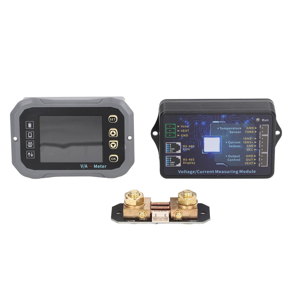 Battery Monitor 100A 2.4in LCD Display Battery Capacity Detector APP Control Voltage Current Meter with Shunt