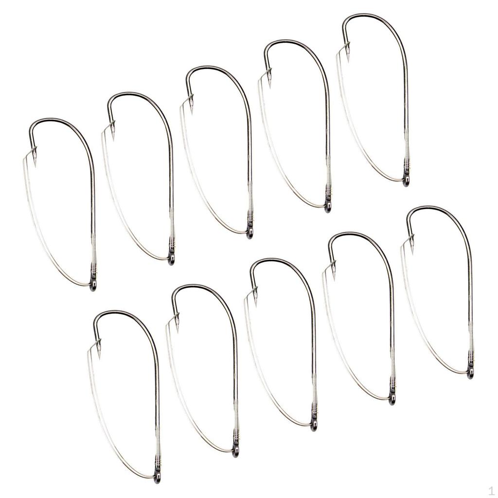 10 Pack of Fishing Hooks with Weed Guard for Wacky Worm Rigging
