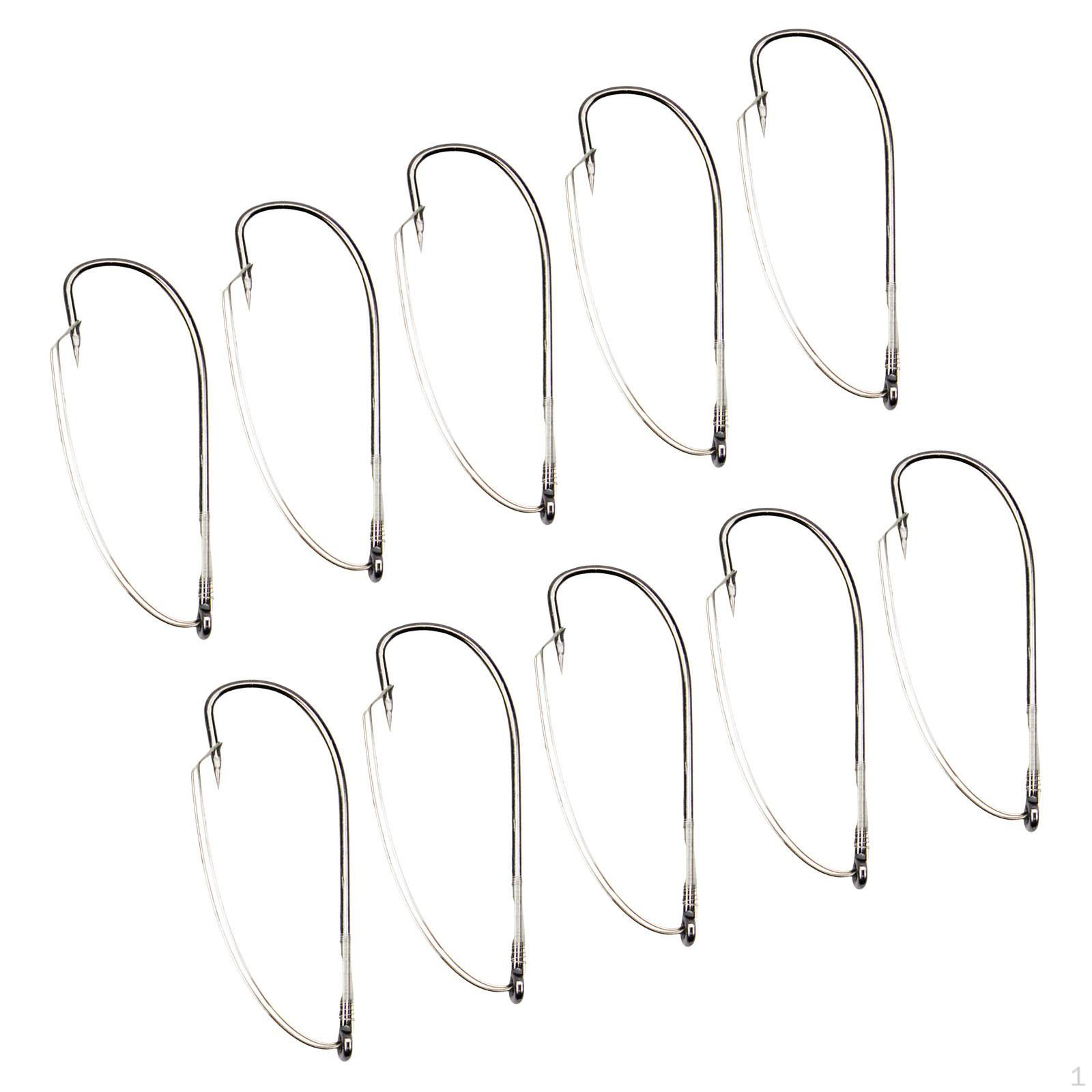 

10 Pack of Fishing Hooks with Weed Guard for Wacky Worm Rigging 38.3mmx13.5mm