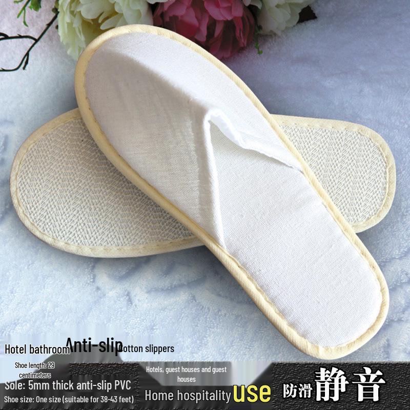 High-End Anti-Slip Bathroom Slippers with PVC Sole for Guest Use