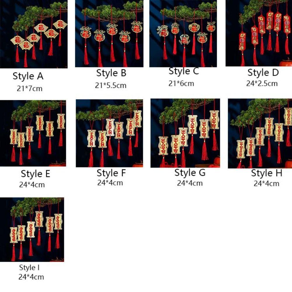 5/6pcs Traditional Spring Festival Bonsai Pendant Gold Potted Plants Hanging Ornaments Garden