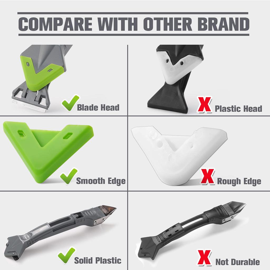 Factory 9 Pieces Caulking Tool Kit 5 in 1 Silicone Sealant Replace & Removal Tool with 4 Pieces of Sealant Tool