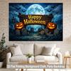 1 piece of 2D flat background fabric Halloween pumpkin lantern cemetery forest night background banner