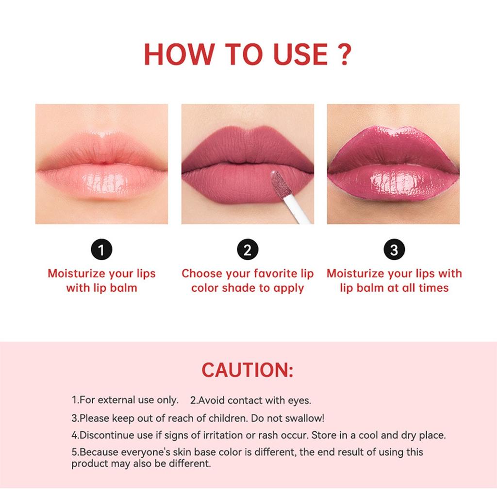 2Pcs/Set Velvet Matte Lip Gloss & Hydrating Lip Balm for Daily, Party, or Business Wear