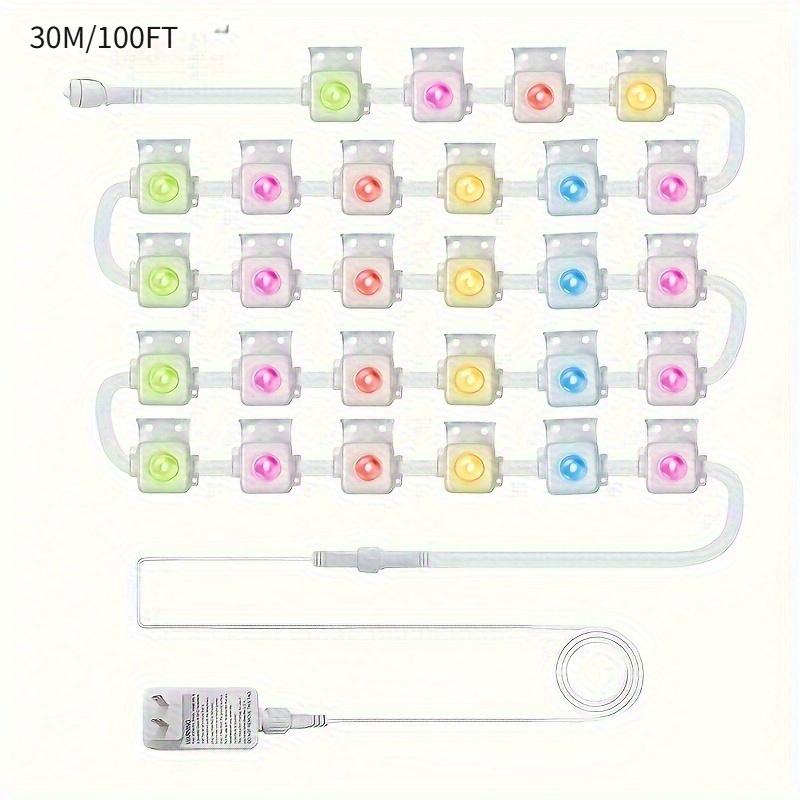 MIMI RGB Permanent Outdoor Lights for House,150FT RGB+IC Smart Outdoor Decor, or Christmas, Holiday, House Roof Lighting