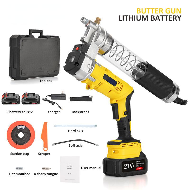Rechargeable Electric Grease Gun Automatic Lithium Battery High Pressure Oil Injector Portable Lube Oil Tool