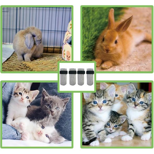 4 PCS Cat Mittens To Prevent Scratching,Mesh Breathable Cat Shoes,Adjustable Cats Anti Scratch Gloves,Suitable for Cats When Bathing and Nail