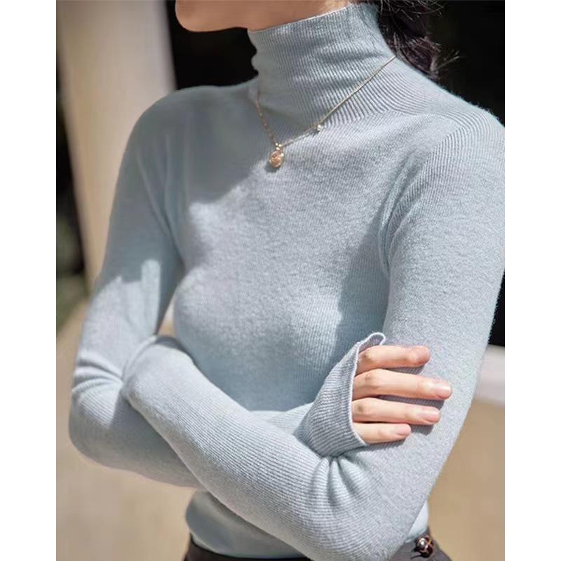 Nai Fufu Women's High-Neck Slim-Fit Wool Knit Sweater: Luxurious Autumn/Winter Base Layer