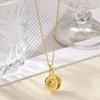 2025 Sun Moon Coin Pendant Necklace For Women Cute Fashion Gold Color Stainless Steel Round Necklace Sweet Jewelry Her Gifts