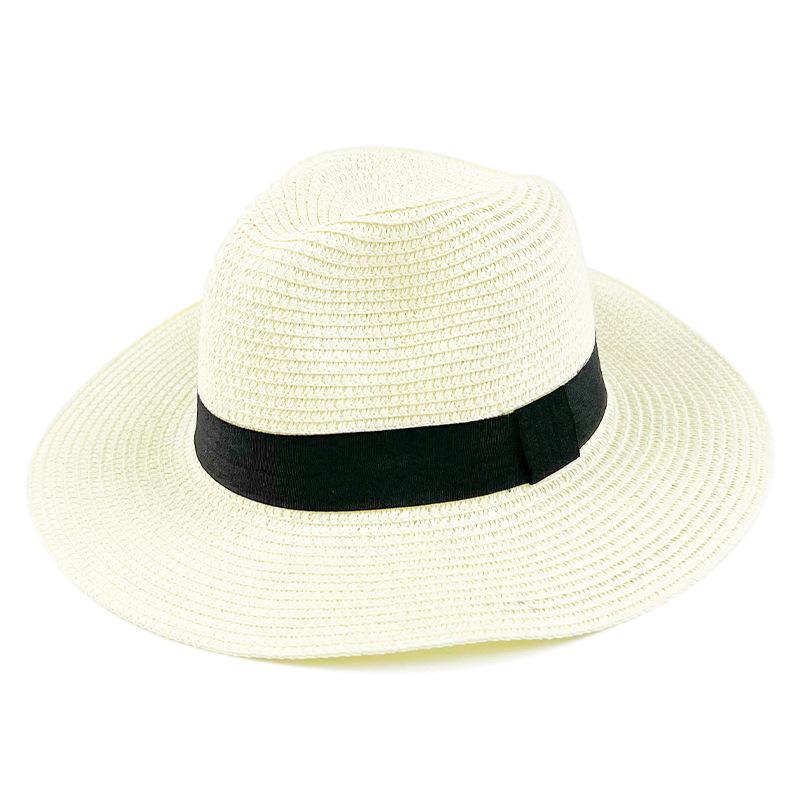 Hot-selling British Beach Hat Straw Hat Foldable Brim Top Hat Women's Vacation Sun Hat Breathable Sunscreen Hat