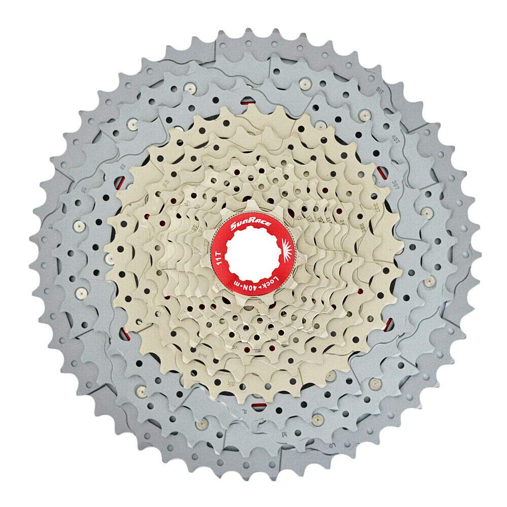 

SunRace CSMZ903 12 Speed Wide Ratio ST1910 11-51T Cassette, Silver,