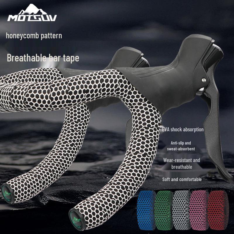 

MOTSUV Silicone Honeycomb Road Handlebar Wrap with Non-Slip Microx + EVA and Cable Tie синій