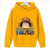 Anime One Piece Luffy Skull Logo Print Hoodie Kids Pullover Hooded Sweatshirt Autumn Streetwear Children Tops