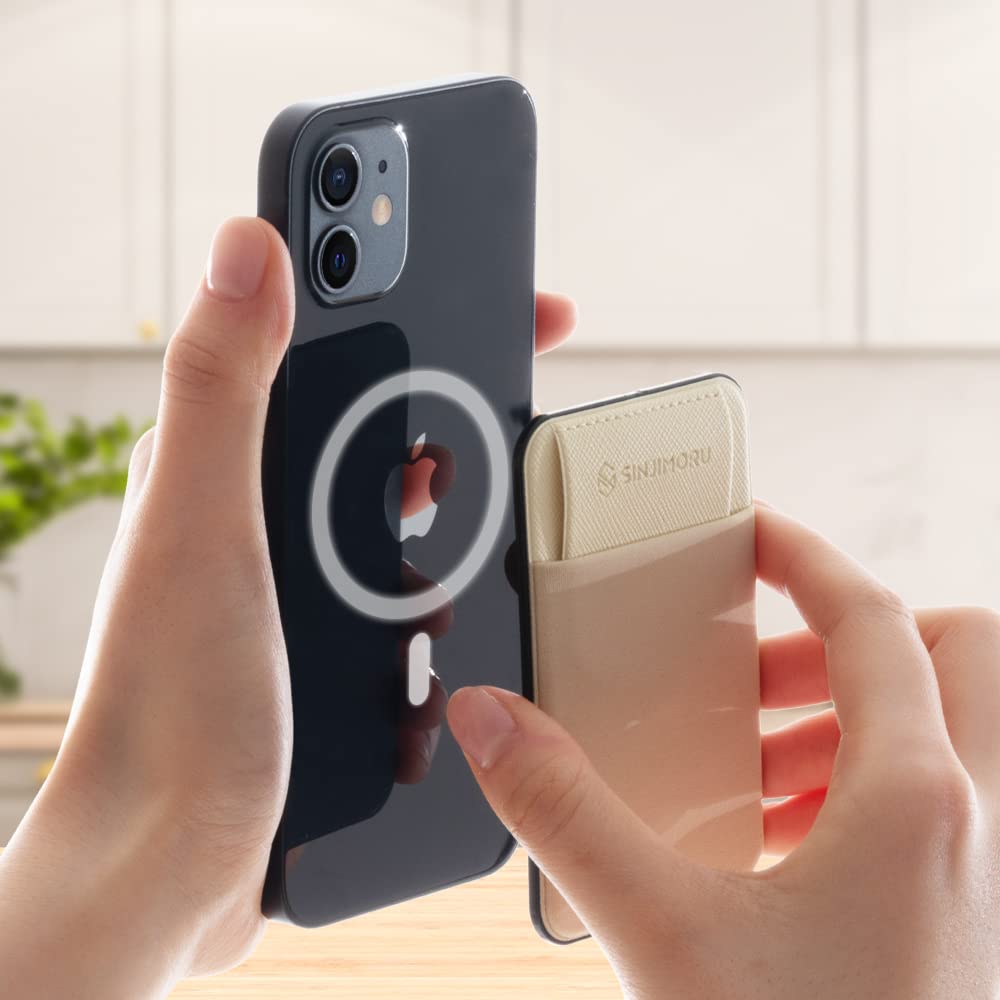 Sinjimoru MagSafe Compatible iPhone Card Case with Magnetic Phone Card Holder with SUICA Pass and Back Credit Card Pocket for iPhone 16 Pro and iPhone