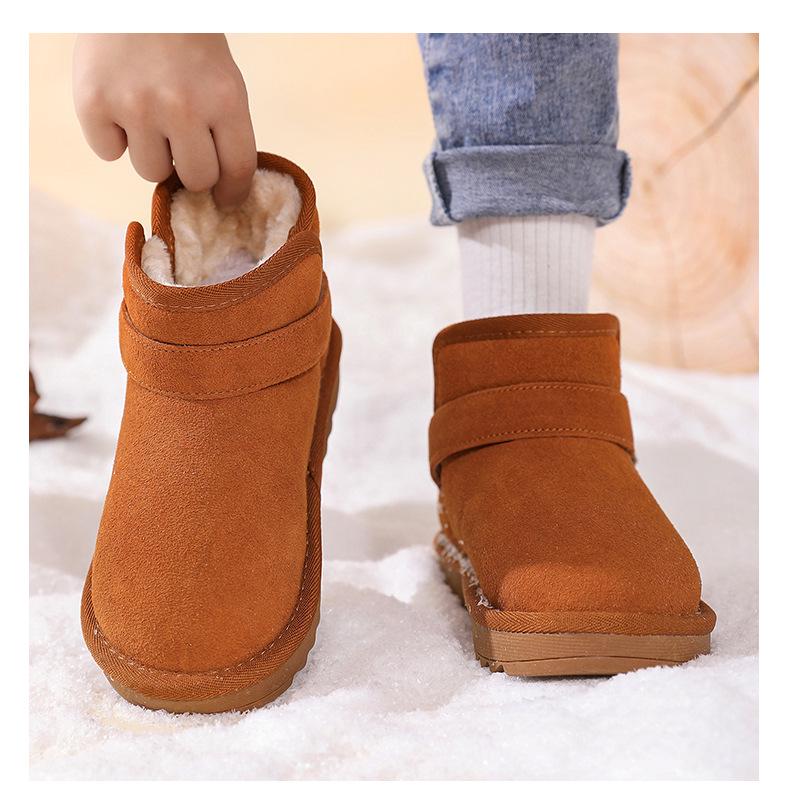 2025 Winter Children's Slip-On Snow Boots, Plus Velvet, Thickened, Soft Sole - Boys & Girls