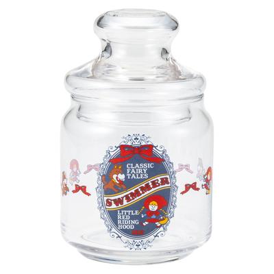 Sun Art Glass Pojemnik do przechowywania Czerwony Kapturek Wyprodukowano w pojemniku/puszce "SWIMMER", 500 ml, Wzór, Japonia, SAN3667-1