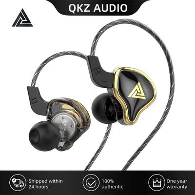 QKZ אוזניות חוטיות AERS HIFI בס כבד מוניטור תוך אוזני 3.5 מ"מ AUX אוזניות תוך אוזניות עם מיקרופון ביטול רעשים ספורט משחק מוזיקה