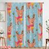 2pcs,2D Plane Printing Window Curtain Christmas Reindeer Day Versatile 100% Polyester (without Rod) Home Decor for Living Room &