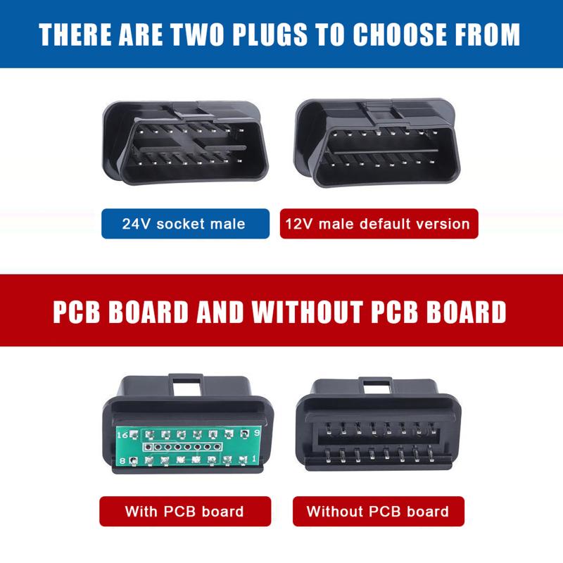 1 Set OBD Male Plug OBD2 16Pin Connector OBD II Adaptor OBDII Connector J1962 OBD2 Connector