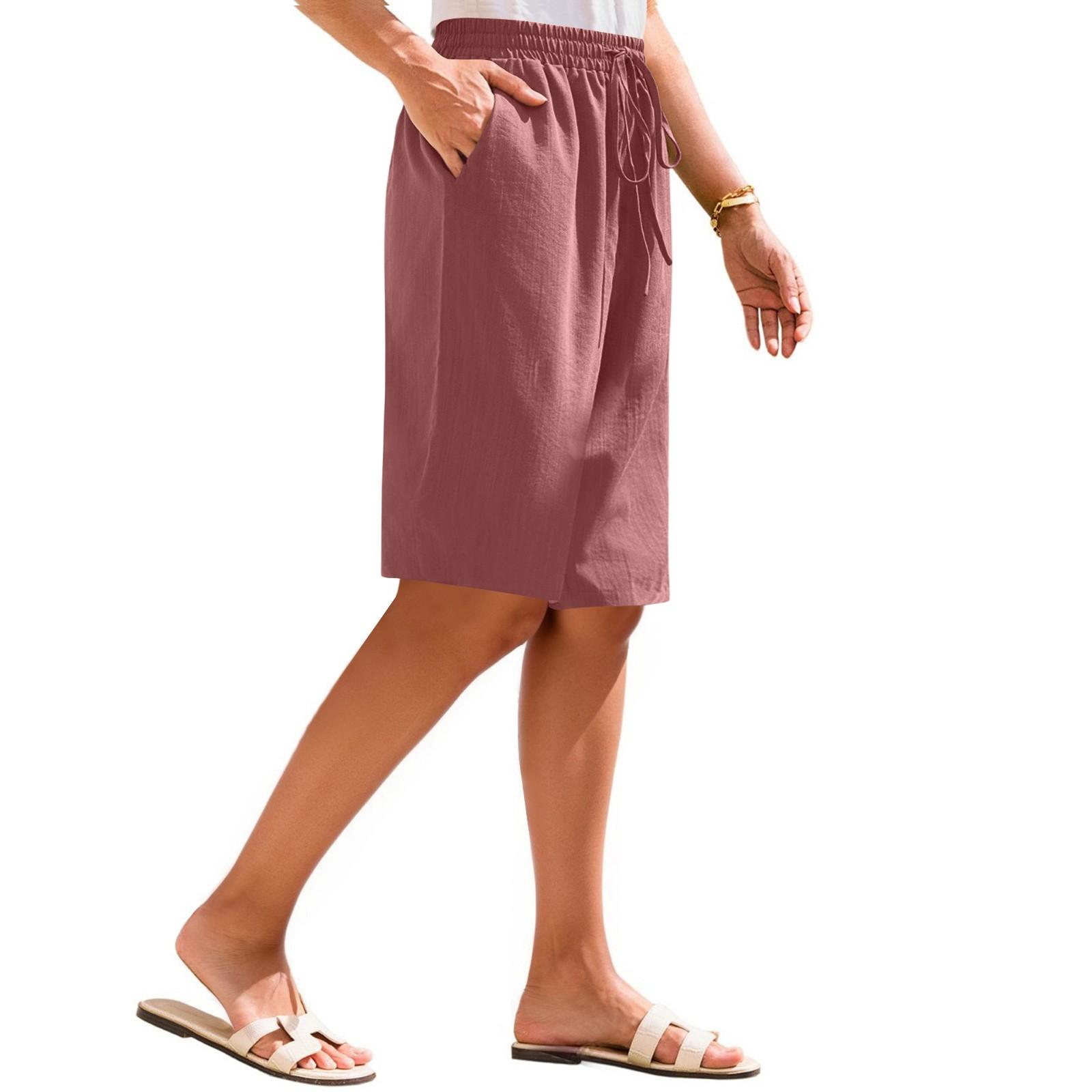 

Женские летние шорты, свободные, повседневные, длиной до середины колена, удобные летние шорты с карманами M