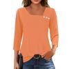 3/4 Sleeve Shirts For Women  Tees Blouses Casual Plus Size Basic Tops Pullover
