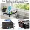 Foldable Dish Drying Rack for Kitchen Counter Large Dish Storage Rack with Drainboard Rustproof Dish Drainer with Cutlery Holder