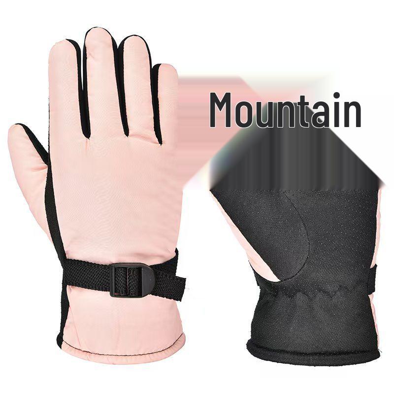 Popular Unisex Warm Waterproof Touchscreen Leather Cycling Gloves - Plush, Thick, Windproof for Winter