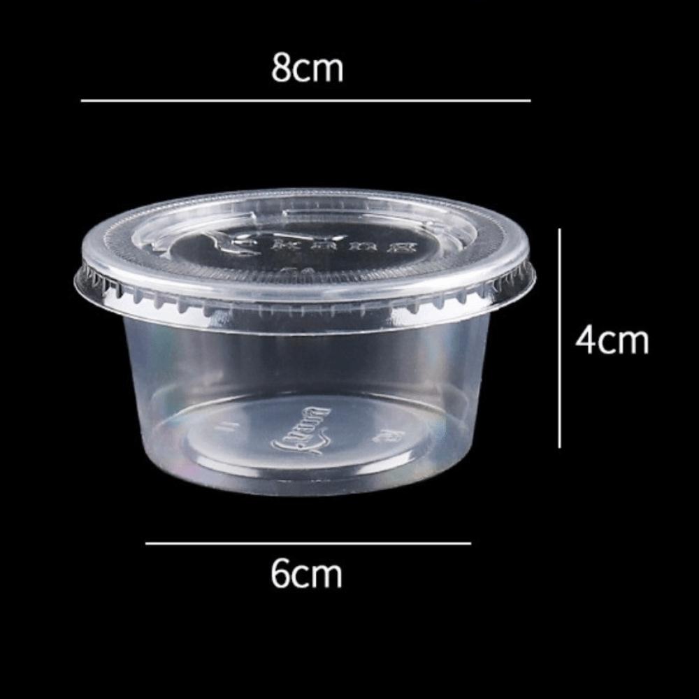 100pcs Leakproof Disposable Cups with Flat Lids Clear Pudding Bowl Ice Cream Container Party Use