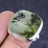 Natural Prehnite Gemstone 925 Sterling Silver Jewelry Ring Size 8.5 ETC-12328