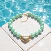 Resin Beaded Necklace Round Sweater Chain Light Luxury Women Clavicle Chain  Vacation