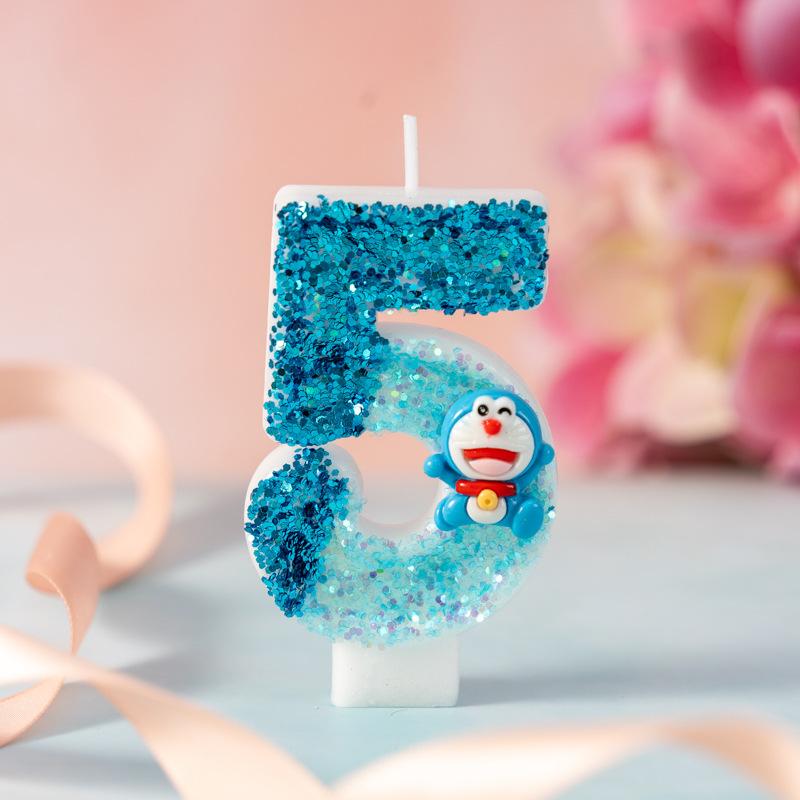 Creative New Product Cute Digital Birthday Party Cake Candle 0-9 Cartoon Plug-in Decorative Crafts