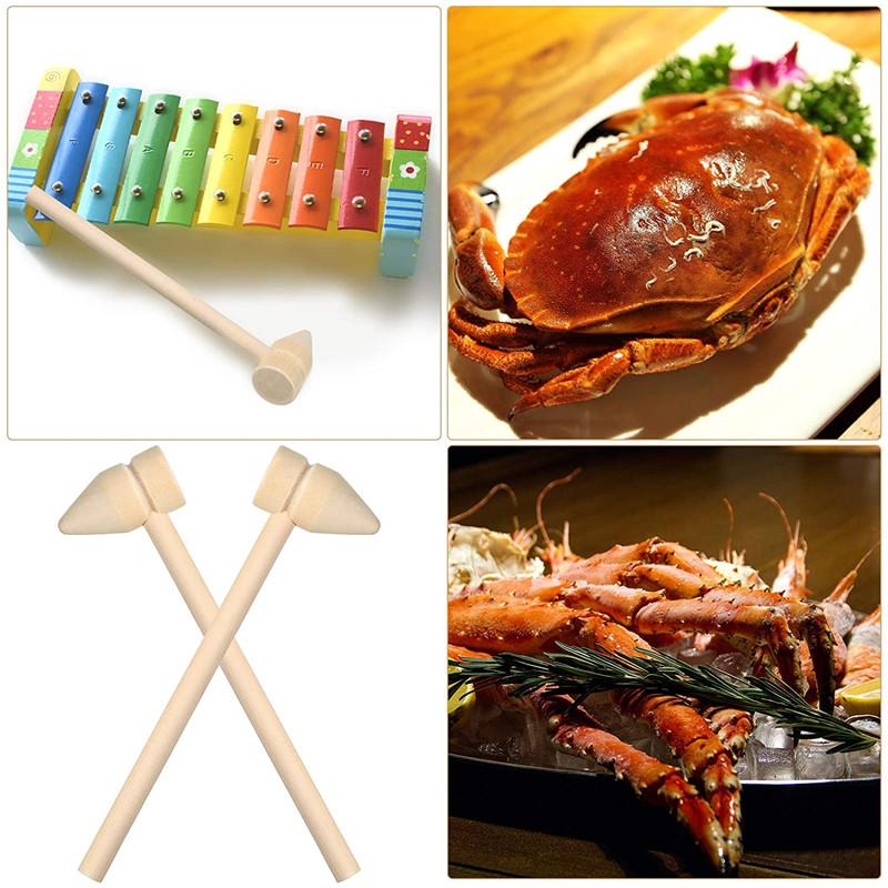 5/10pcs Mini Wooden Hammer Pounder Replacement Wood Mallets Crab Seafood Crackers Kids Toys Birthday Party Gift Decoration