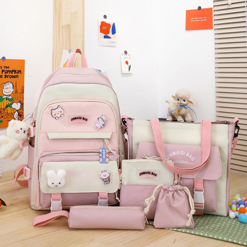 Schoolbags for Girls Elementary School Students Five Piece Backpacks for Middle School Students Junior High School Students Backpacks