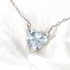Barzaz Platinum Pt900 Heart Aquamarine Necklace for March Light 40cm Women, Birthstone, Blue,