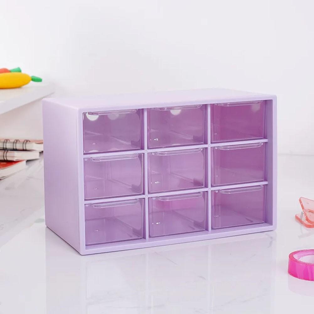 

Organized Nine Compartment Dustproof Jewelry Storage Box for College Life синий