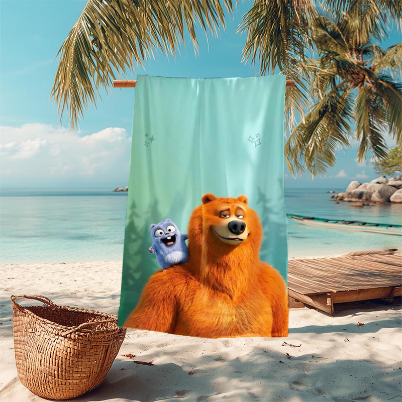 1Pc Bear Friends Adventure Beach Towel Microfiber Beach Towel Thin Absorbent For Beach Swimming Yoga Bath Sports 0917190
