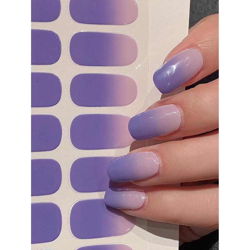 Naakt Semi-uitgeharde Gel Nail Wraps Sticker Langdurige Uv Led Lamp Franse Nagel Decal Omber Nagel Waterdicht Semi-uitgehard Sticke 16tips