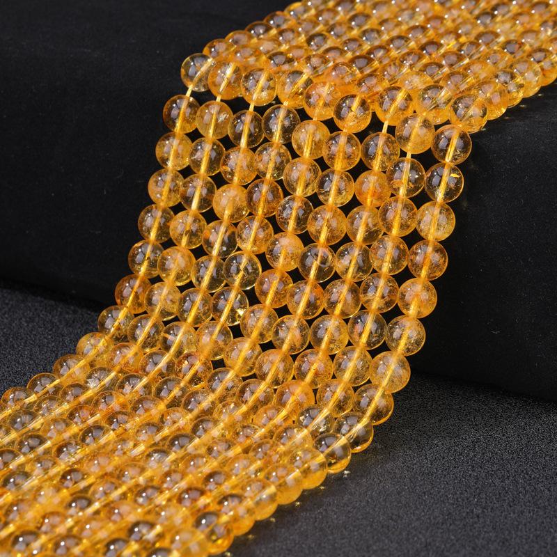 Natural Yellow Citrine Crystal Beads for Handmade DIY Bracelets & Necklaces