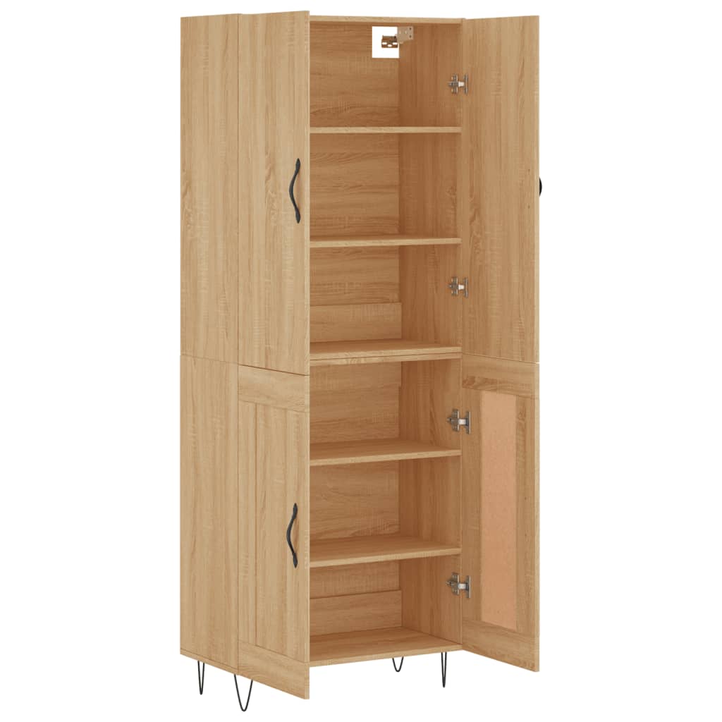 Vidaxl Witrynka, Dąb Sonoma, 69,5X34X180 Cm, Materiał Drewnopochodny